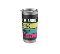 Doing Angie Things Funny Personalized Names Retro Stainless Steel Insulated Tumbler