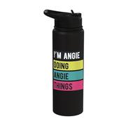 Doing Angie Things Funny Personalized Names Retro Stainless Steel Insulated Water Bottle