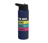 Doing Angie Things Funny Personalized Names Retro Stainless Steel Insulated Water Bottle
