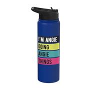 Doing Angie Things Funny Personalized Names Retro Stainless Steel Insulated Water Bottle