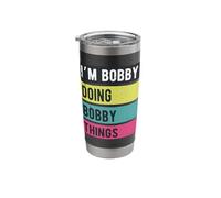 Doing Bobby Things Funny Personalized Names Retro Stainless Steel Insulated Tumbler