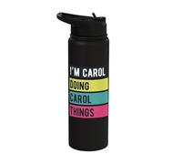 Doing Carol Things Funny Personalized Names Retro Stainless Steel Insulated Water Bottle