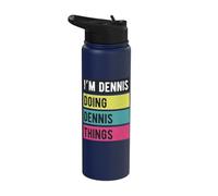 Doing Dennis Things Funny Personalized Names Retro Stainless Steel Insulated Water Bottle