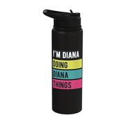 Doing Diana Things Funny Personalized Names Retro Stainless Steel Insulated Water Bottle