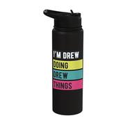Doing Drew Things Funny Personalized Names Retro Stainless Steel Insulated Water Bottle
