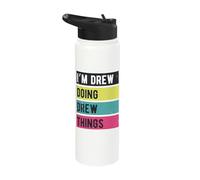 Doing Drew Things Funny Personalized Names Retro Stainless Steel Insulated Water Bottle
