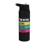 Doing Kevin Things Funny Personalized Names Retro Stainless Steel Insulated Water Bottle