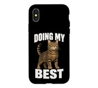 Doing My Best Funny Tabby Cat Humor Motivational Quote Case for iPhone X/XS