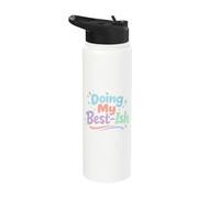 Doing My Best Ish Funny Introvert Humor Lazy Person Cozy Day Stainless Steel Insulated Water Bottle