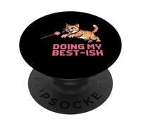 DOING MY BEST-ISH Funny Pixel Cat Meme Quirky PopSockets Adhesive PopGrip