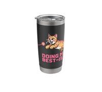 Doing My Best-ISH Funny Pixel Cat Meme Quirky Stainless Steel Insulated Tumbler