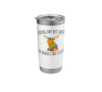 Doing My Best with The Brain I was Issued, Funny Moose Stainless Steel Insulated Tumbler