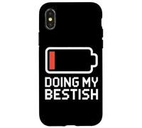 DOING MY BESTISH Low Battery Icon Sarcastic Meme Case for iPhone X/XS