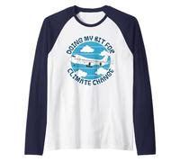 Doing My Bit for Climate Change, Airplane Plane Flying Funny Raglan Baseball Tee