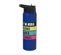 Doing Nora Things Funny Personalized Names Retro Stainless Steel Insulated Water Bottle