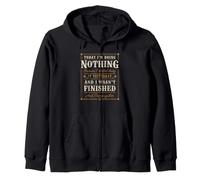 Doing Nothing Because I Started Yesterday Lazy Homebodies Zip Hoodie