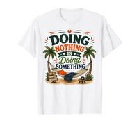Doing Nothing is Doing Something Hammock Relaxation Value Graphic T-Shirt, Men, White, L