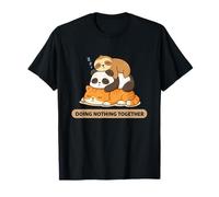 Doing Nothing Together | Cute Sloth Panda Cat Sleeping T-Shirt