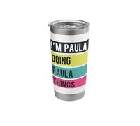 Doing Paula Things Funny Personalized Names Retro Stainless Steel Insulated Tumbler
