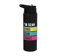 Doing Sean Things Funny Personalized Names Retro Stainless Steel Insulated Water Bottle