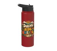 Doing Side Quests ADHD Neurodivergent Retro 70s Humor Stainless Steel Insulated Water Bottle