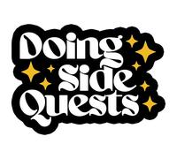 Doing Side Quests Morale Patch 3 Inches Funny Fantasy Bookish Book Lover, Awareness Mental Health, Hook And Loop Embroidered Patches for Backpack Dog Harness, Military Style Tactical Gifts for Mom Dad