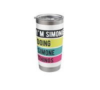 Doing Simone Things Funny Personalized Names Retro Stainless Steel Insulated Tumbler