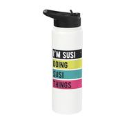 Doing Susi Things Funny Personalized Names Retro Stainless Steel Insulated Water Bottle