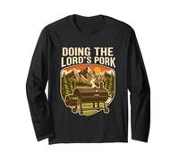 Doing The Lords Pork Funny BBQ Smoker Pig Pun Long Sleeve T-Shirt