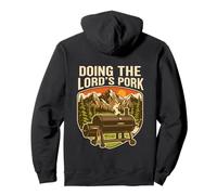 Doing The Lords Pork Funny BBQ Smoker Pig Pun Pullover Hoodie