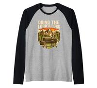Doing The Lords Pork Funny BBQ Smoker Pig Pun Raglan Baseball Tee