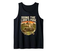 Doing The Lords Pork Funny BBQ Smoker Pig Pun Tank Top