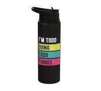 Doing Todd Things Funny Personalized Names Retro Stainless Steel Insulated Water Bottle