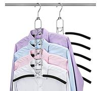 DOIOWN 2 PACK Multi Layers Clothes Hangers- 5 in 1 Anti-slip Coat Hangers Sponge Metal Wardrobe Storage Rack Space Saving Organizer for Jacket Coat Sweater Trousers Shirt T-Shirt