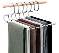 DOIOWN Pants Trousers Jeans Hangers - 30 Pack Open Ended Space Saving Clothes Hangers for Men Women, Thick Stainless Steel Multi Purpose Non-Slip Hangers for Pants, Towels, Scarf