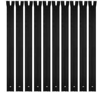 DOITEM 10pcs Multicolor Nylon Coil Zippers for Sewing and Crafts (Black, 25cm)