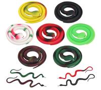 DOITEM 11 Pieces Toy Snakes, 28 Inch Rubber Snake 16 Inch Fake Snake Realistic Snake for Garden Props to Keep Birds Away, Pranks, Boys’ Favorite, Pool Party, Bathtub Floater