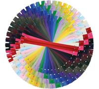 DOITEM 15cm/6 Inch 20cm/8 Inch 25cm/10Inch 30cm/12Inch Multicolor Nylon Coil Zippers for Sewing and Crafts 24 Colors, 96PCS