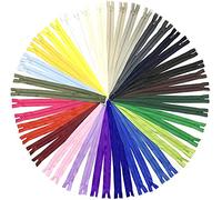 DOITEM 15cm/6 Inch Multicolor Nylon Coil Zippers for Sewing and Crafts 24 Colors, 48PCS