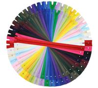 DOITEM 15cm/6Inch and 25cm/10Inch Multicolor Nylon Coil Zippers for Sewing and Crafts 24 Colors, 96PCS
