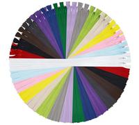 DOITEM 18 Inch Nylon Zippers 45cm Invisible Multicolor Nylon Coil Zipper Zips Zip for Sewing Crafts | Assorted 15 Colors | 30 Zippers/Pack (Multicolored, 45cm)