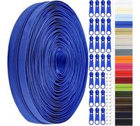 DOITEM #3 Nylon Coil Zippers by The Yard Bulk 12 Yards 11 Meters with 25pcs Zipper Sliders for DIY Sewing Tailor Craft Bag Garment Home Textile (Royal Blue, #3)