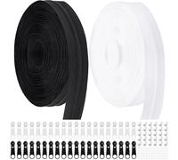 DOITEM #3 Nylon Coil Zippers by The Yard Bulk 20 Yards 18 Meters with 40pcs Zipper Sliders for DIY Sewing Tailor Craft Bag Garment Home Textile (Black and White, #3)