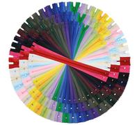 DOITEM 30cm/12 Inch 40cm/16Inch 50cm/20Inch Multicolor Nylon Coil Zippers for Sewing and Crafts 24 Colors, 72PCS