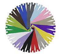 DOITEM 30pcs 15cm/6 Inch Invisible Multicolor Nylon Coil Zippers for Sewing and Crafts 15 Colors