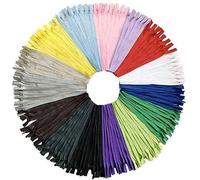 DOITEM 30Pcs 65cm Invisible Multicolor Nylon Coil Zippers for Sewing and Crafts 15 Colors