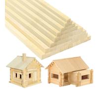 DOITEM 45 Pcs Natural Wooden Square Dowel Sticks - 10mm x 10mm x 20cm/8 Inches - Extra Long Unfinished Strong Wood Lollypop & Craft Stick - Rods for Art, DIY Projects & Woodcraft (10mmx10mmx200mm)