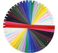 DOITEM 48pcs 16 Inch Zippers Sewing 40cm Nylon Coil Colorful Zippers Zips Zip Sewing Crafts 24 Assorted Colors (Multicoloured, 40cm)