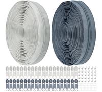 DOITEM #5 Nylon Coil Zippers by The Yard Bulk 20 Yards 18 Meters with 40pcs Zipper Sliders for DIY Sewing Tailor Craft Bag Garment Home Textile (Dark Gray and Gray, #5)