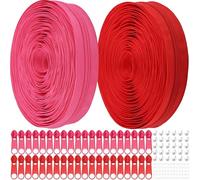 DOITEM #5 Nylon Coil Zippers by The Yard Bulk 20 Yards 18 Meters with 40pcs Zipper Sliders for DIY Sewing Tailor Craft Bag Garment Home Textile (Rose and Red, #5)